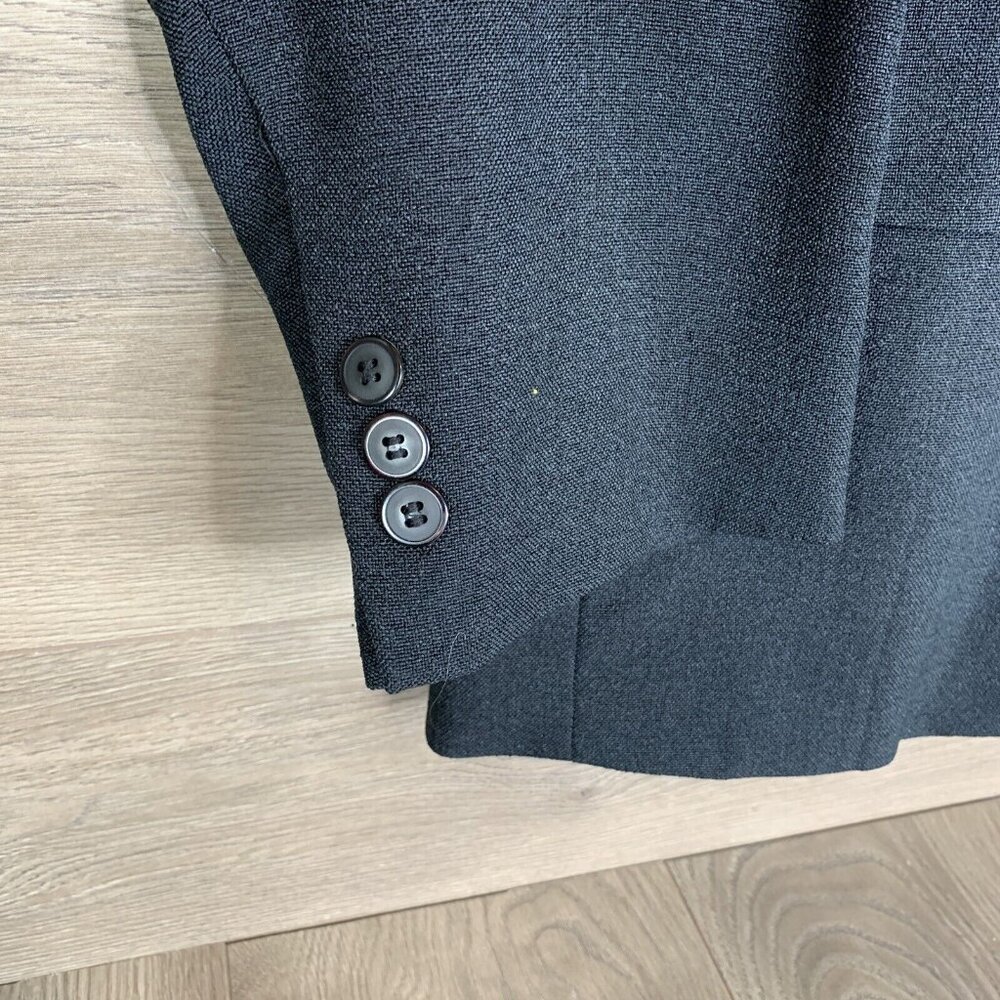 Habands Gold Coast Mens 44s Black Suit Jacket Sport Coat 2 Button Polyester - Picture 6 of 10